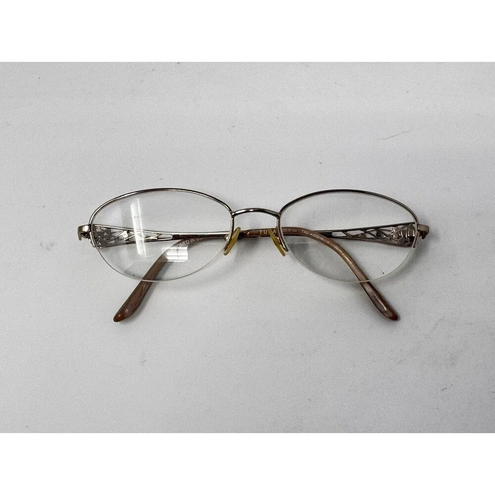 Tura MOD R104 Eyeglass Frames Only 53-18-135 Bronze Brown Semi Rimless